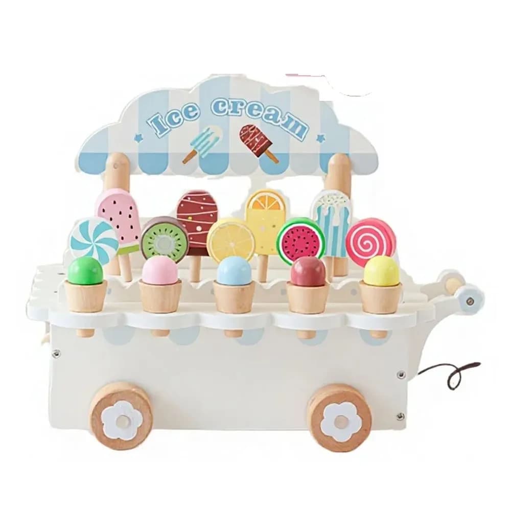Wooden Ice Cream Cart Play Set